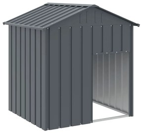 Casetta cani con tetto antracite 117x103x123 cm acciaio zincato