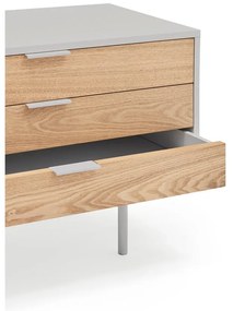 Mobile TV grigio-color legno naturale effetto rovere 180x52 cm Sierra - Teulat