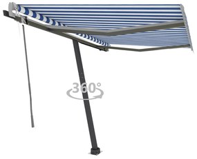 Tenda Da Sole Automatica Autoportante 300x250 Cm Blu E Bianca /