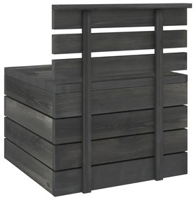 Set Divani da Giardino su Pallet 6 pz Legno Pino Grigio Scuro