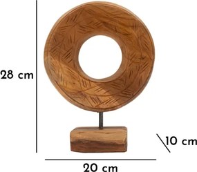 Scultura Dorat In Teak Ric. Cm 20X10X28 (Pezzi Unici - Non Rip. In Serie)