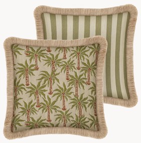Cuscino reversibile da esterno fatto a mano Laura & Jackie