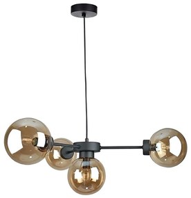 Lampadario a sospensione con filo KALIOPE II 4xE14/50W/230V nero/fumé beige