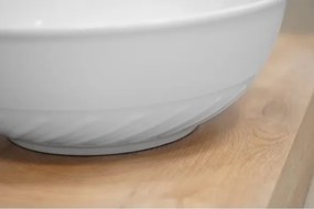 Lavabo da appoggio tondo in ceramica Bianco 40 cm per bagno