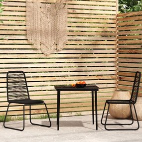 Set mobili da pranzo per giardino 3 pz nero