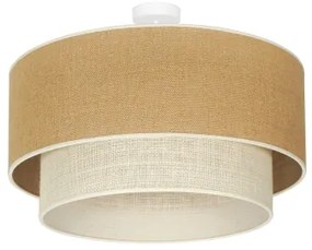 Duolla - Lampadario a plafone YUTE BOHO 3xE27/15W/230V diametro 60 cm marrone/color crema