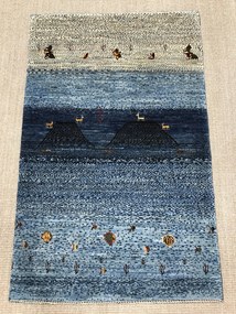 Loribaft Tappeto persiano 130x80 Blu (Iran) Annodato A Mano