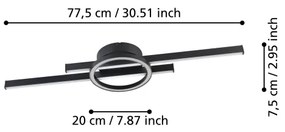 Eglo 900953-Plafoniera LED RGBW dimmerabile AMANDOLO 23,5W/230V nero + +TC