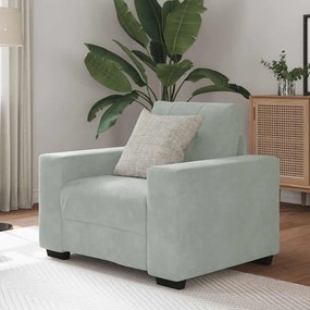 Divano Sedia Grigio Chiaro 60 Cm Velluto /