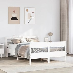 Letto Senza Materasso Bianco 160x200 Cm Legno Massello Di Pino /
