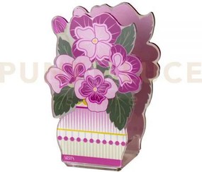Mini profumatore primula  in cristallo acrilico decorato fuxia frag...