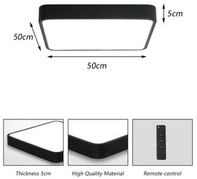 Brilagi - Lampada dimmerabile POOL SQUARE LED/48W/230V 3000-6000K 50x50 cm nera+DO