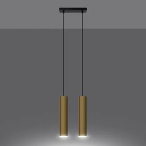 Sollux SL.1241 - Lampadario a sospensione con filo LAGOS 2xGU10/10W/230V oro