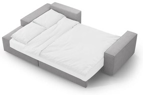 Divano letto angolare grigio chiaro in tessuto bouclé (angolo sinistro) Jodie - Micadoni Home