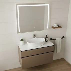 Mobile da bagno sospeso sotto lavabo Fusion L100 H60 P45 cm bronzo, 2 cassetti