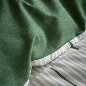 Biancheria da letto singola in cotone grigio-verde 135x200 cm Camden Stripe - Content by Terence Conran