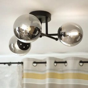 Brilagi - Lampadario a soffitto MALIVA 3xE14/15W/230V nero/fumé