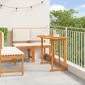 Set da pranzo da giardino 4 pezzi in legno massello di acacia