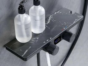 Sistema doccia ELITE EDITION BBT2053 termostatico con LED e getti multipli, in più finiture tra cui nero opaco e grigio grafite — Cromo pietra