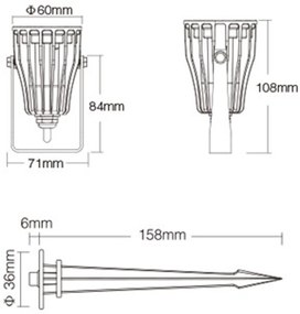 Faretto LED a Picchetto 6W RGB+CCT IP66 Sinc. Aut. WiFi - Mi-Light Colore RGB+CCT