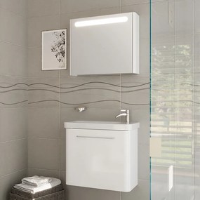 Kamalu - Mobiletto bagno 60 cm profondità ridotta colore bianco | LAC-IRIS-60-B
