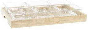 Vassoio per aperitivi DKD Home Decor 32 x 21 x 6 cm Cristallo Naturale 280 ml