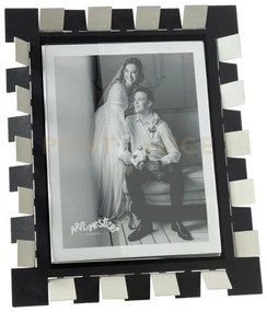 Portafoto di design vertigo maxi avorio ,nero in ferro e polimetilm...