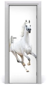 Adesivo per porta Cavallo bianco su galoppo 75x205 cm
