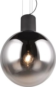 Apparecchio a sospensione LED nero con paralume in vetro ø 50 cm Cipallone - CINQUE