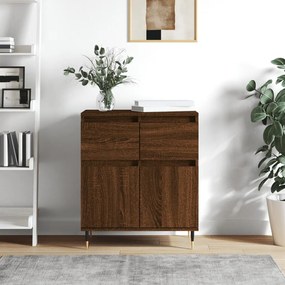 Credenza Rovere Marrone 60x35x70 cm in Legno Multistrato