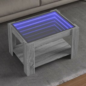 Tavolino salotto con led grigio sonoma 73x53x45 cm multistrato