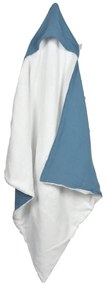 Asciugamano in mussola blu con cappuccio 75x75 cm - Bébé Douceur