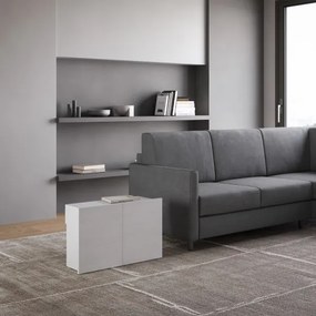 Seduta con ruote allungabile a 300 cm per consolle ELIA Bianco Frassino