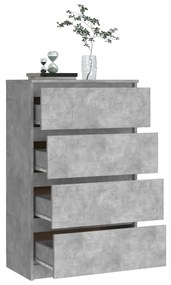 Credenza grigio cemento 60x35x98,5 cm in legno multistrato