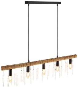 Globo 15532-5H - Lampada a sospensione con cavo KIRA 5xE14/40W/230V nero/marrone