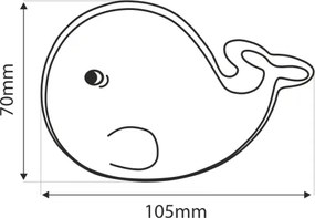 Lampada notturna LED per bambini LED/0,5W/230V balena