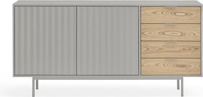 Cassettiera bassa grigia effetto rovere 159x80 cm Sierra - Teulat