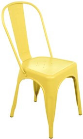 Sedia da giardino in acciaio Soho, seduta in acciaio giallo