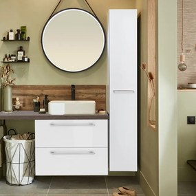 Mobile da bagno sotto lavabo SENSEA rovere tart. / bianco L 60 x H 58 x P 46 cm, lavabo non incluso