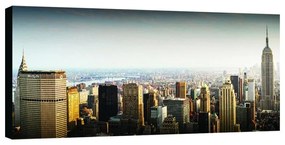 Stampa su tela Foggy New York skyline, multicolore 190 x 90 cm