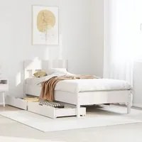 Letto senza Materasso Bianco 90x190 cm in Legno Massello Pino 3301888