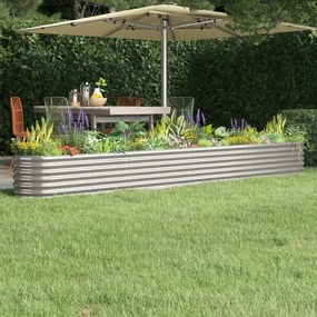 Letto Giardino Acciaio Verniciato A Polvere 332x40x36cm Argento /