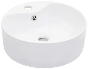 Lavandino Con Troppopieno 36x13 Cm İn Ceramica Bianco /