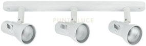 Spot carrera bianco 3 luci attacco e27 39x37x18,7cm in metallo orie...