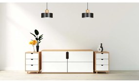 Lampadario a Sospensione in Acciaio e Legno TORIN 1 Nero/Bianco E27 Colore del corpo Nero