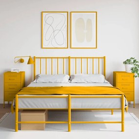 Comodini 2 Pz Giallo Senape 36x39x68 Cm İn Acciaio /