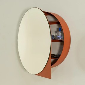 Mobile per bagno color terracotta in metallo da appendere/con specchio 55x55 cm Sonnet – Spinder Design