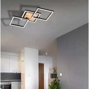 Plafoniera LED design Rog, nero 36x47.5 cm, luce naturale, 3900 lumen INSPIRE