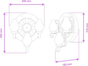 Brilagi - Applique ROATA APLICA 3xE14/40W/230V faggio
