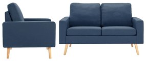Set Divani 2 Pz İn Tessuto Blu /